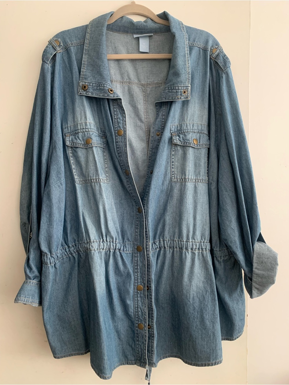 Liz & Me Pale Blue Denim Shirt Jacket